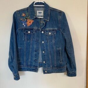 Old Navy new without tags extra small ladies floral embroidered jean jacket